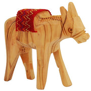 Olive Wood Donkey with Embroidered Sadle - Made in Bethlehem - Lion of Judah Market