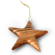 Olive Wood 'Star of Bethlehem' Christmas Tree Decoration - Made in the Holy Land - Lion of Judah Market