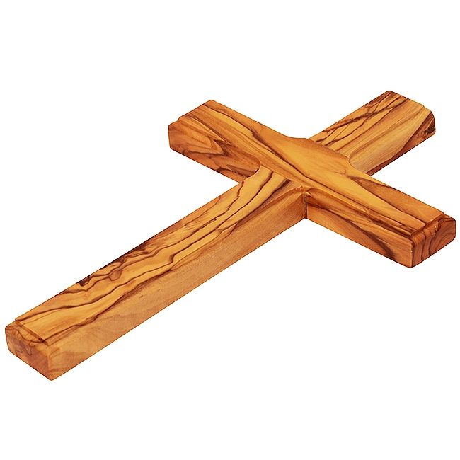 Olive Wood Wall Cross from Jerusalem - 6 inches Height | Lion of Judah Market