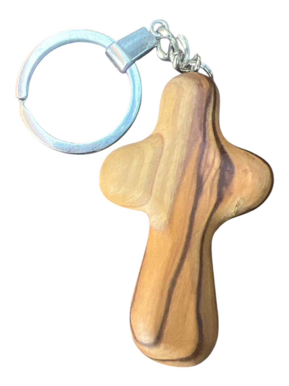 Olive Wood Comfort Cross Keychain - Lion of Judah Market