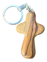 Olive Wood Comfort Cross Keychain - Lion of Judah Market