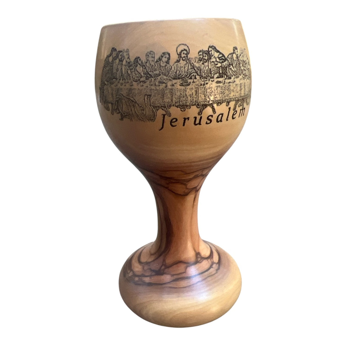 6" Handcrafted Olive Wood Last Supper Communion Cup Chalice | Lion of Judah Market