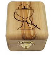 Hand Carved Olive Wood First Communion Rosary Box - Lion of Judah Market
