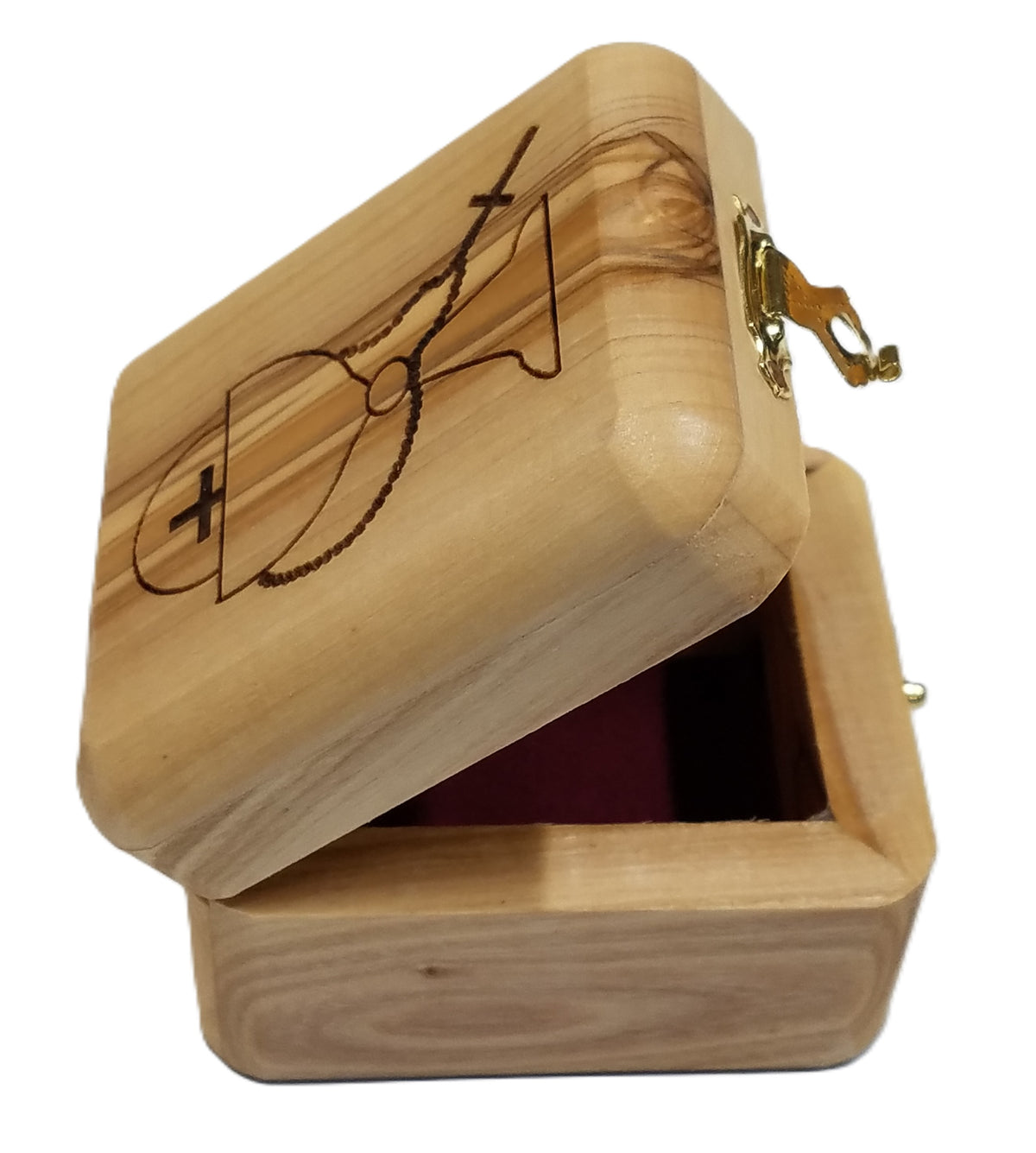 Hand Carved Olive Wood First Communion Rosary Box - Lion of Judah Market
