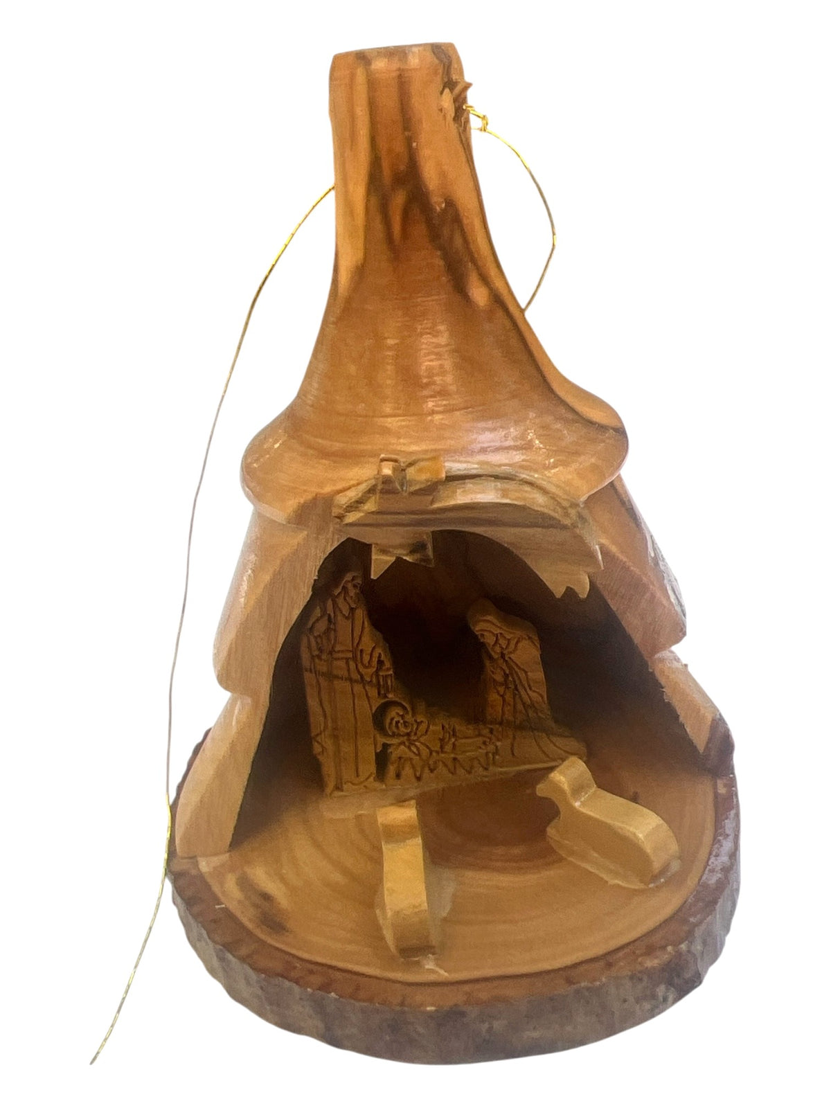 Christmas Tree Olive Wood Decoration Nativity Set Bell - 3.25" - Lion of Judah Market