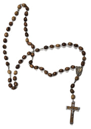 Olive Wood Rosary with Olive Wood Cross and Holy Water Centerpiece Jerusalem - Lion of Judah Market