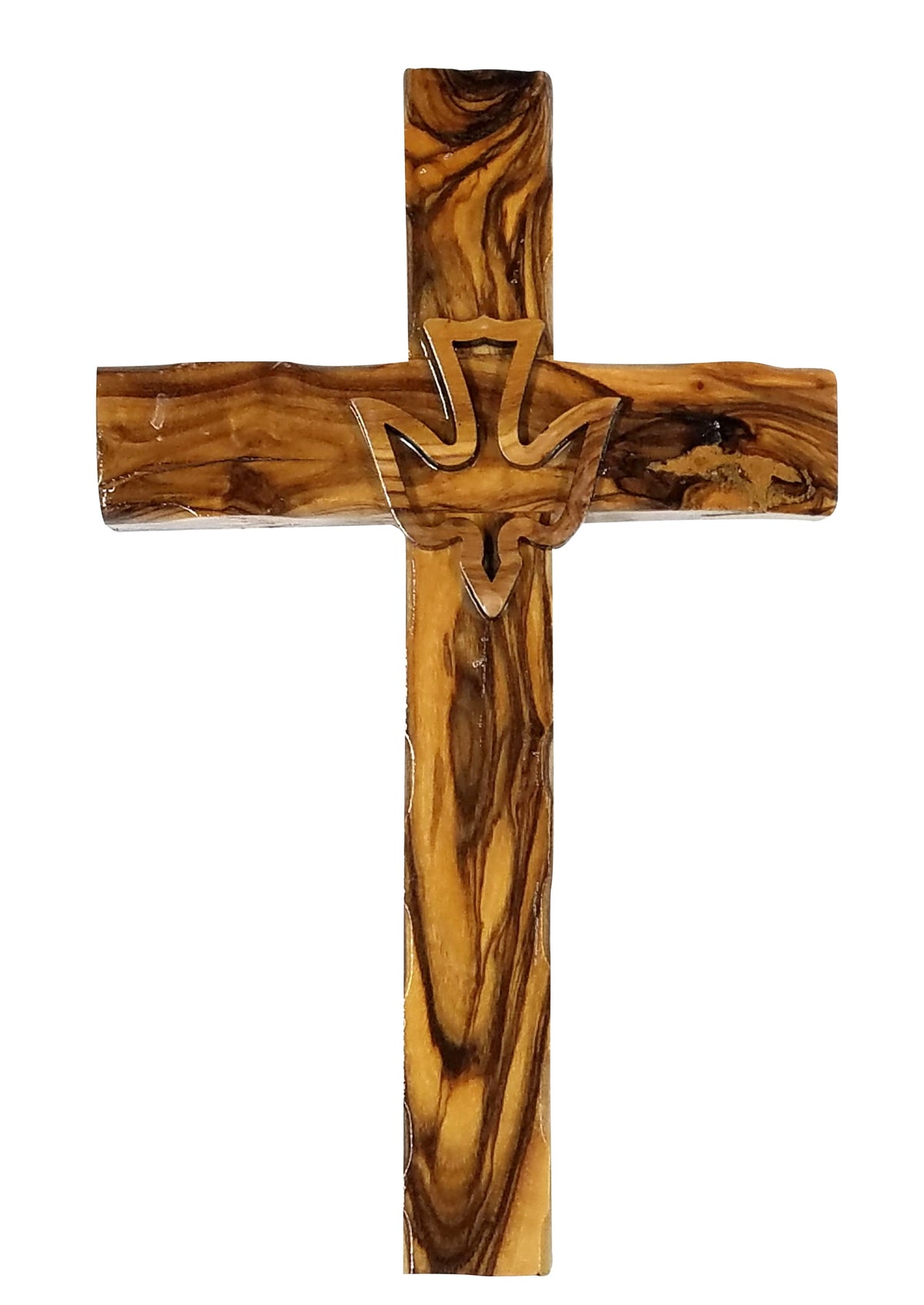 Olive Wood Dove Shalom Cross from Jerusalem Size 6" - Lion of Judah Market