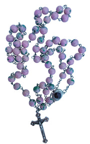 Purple Stone Beads Catholic Rosary Holy Soil - Lion of Judah Market
