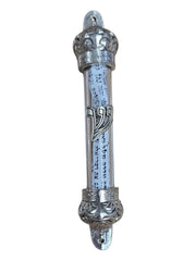Silver Plated Crown Mezuzah 5" with Scroll - Lion of Judah Market