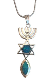 Messianic Grafted-in Silver Pendant 1.5" Necklace 20" - Lion of Judah Market