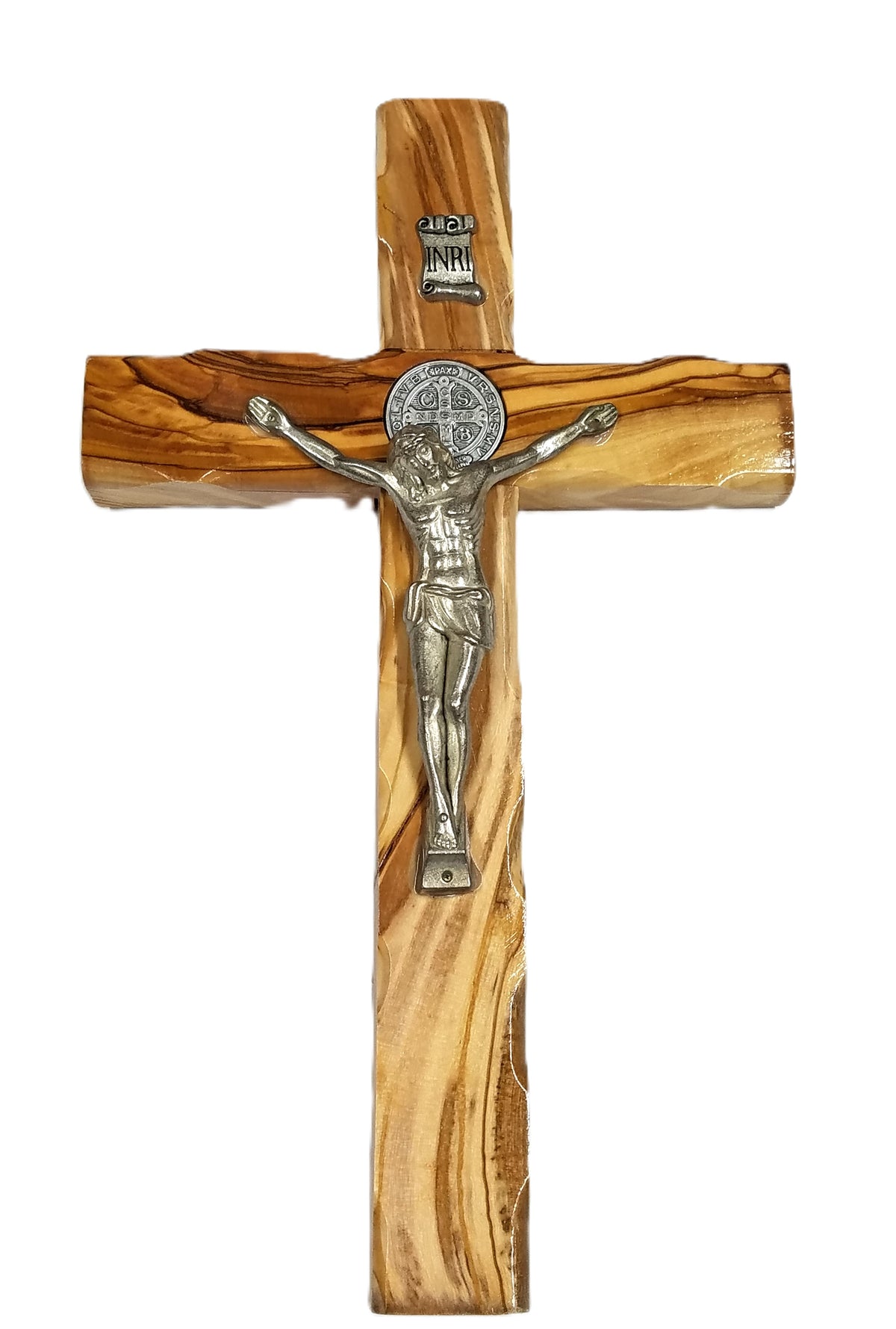 Olive Wood St. Benedict Cross from Jerusalem Size 6" - Lion of Judah Market