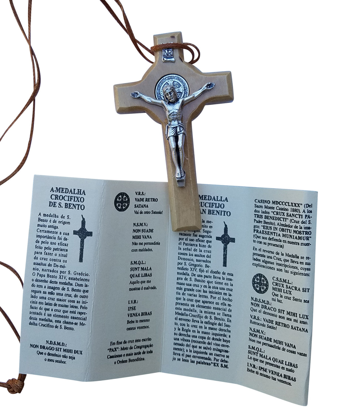 Bethlehem Olive Wood St. Benedict Pendant Necklace - Lion of Judah Market