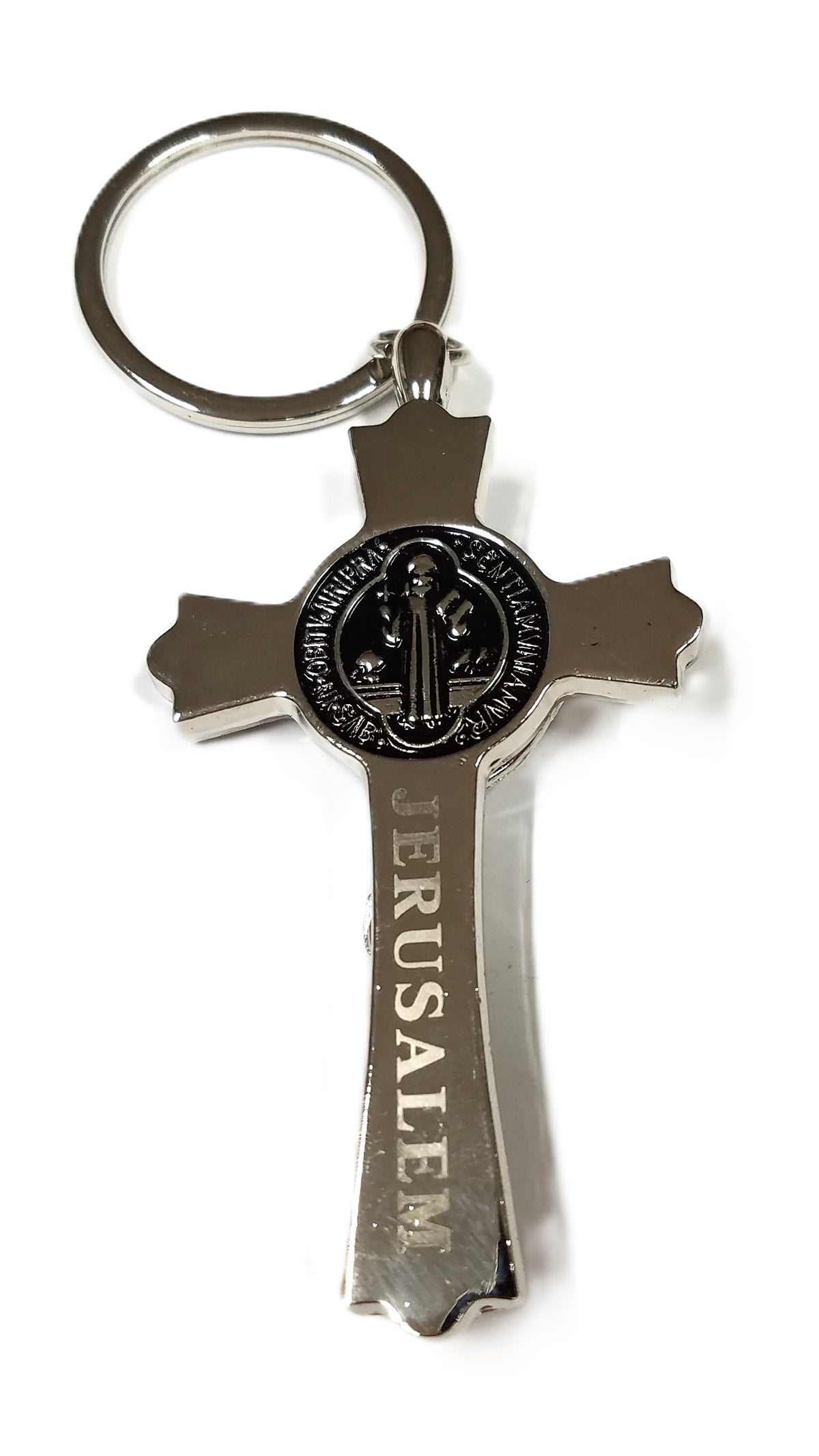 St. Benedict Silver Keychain - Lion of Judah Market
