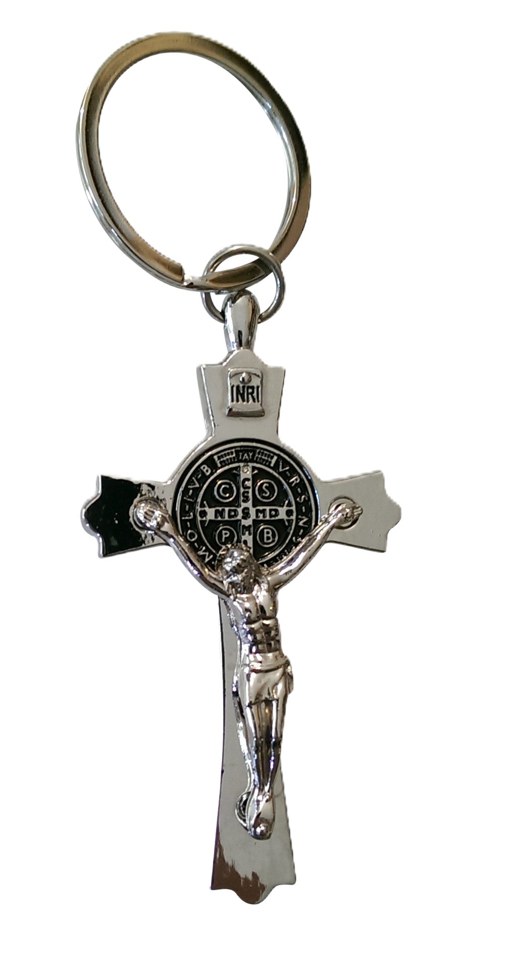 St. Benedict Silver Keychain - Lion of Judah Market