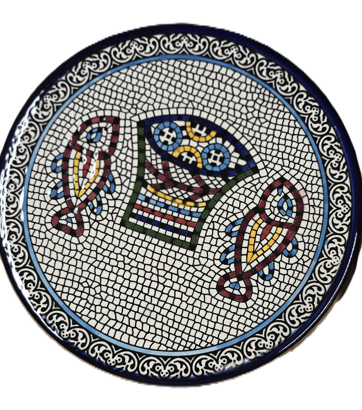 Armenian Ceramic Tabgha Plate from Jerusalem - 8.25" - Lion of Judah Market